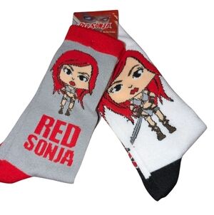 Comic Book Character Red Sonja Adult Crew Socks